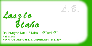 laszlo blaho business card